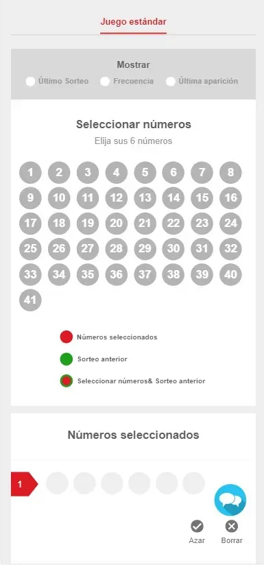 Así se ve el cartón online para jugar al Loto | Foto: www.polla.cl