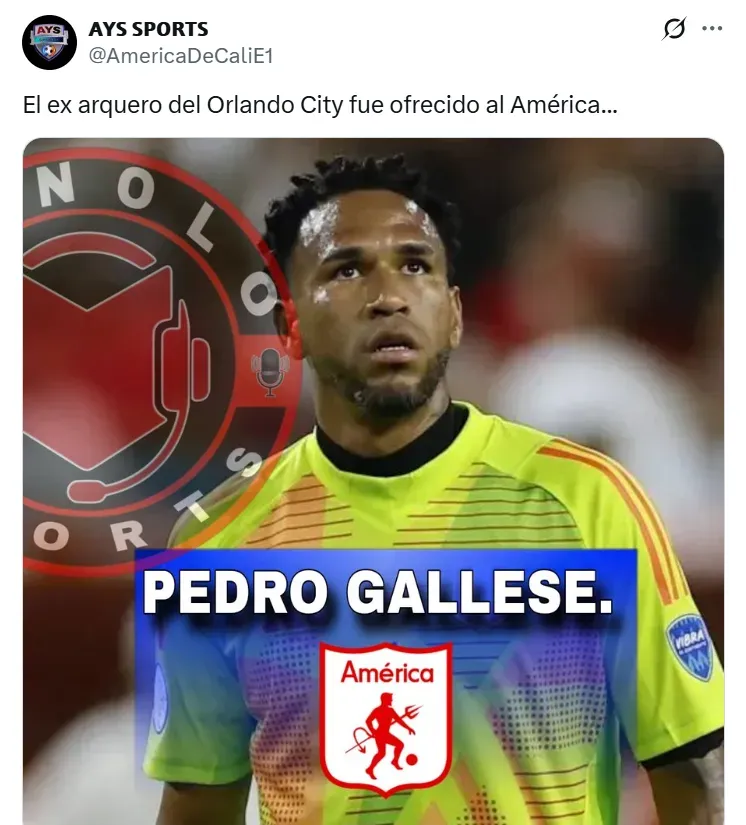 Pedro Gallese fue ofrecido a América de Cali. (Foto: X)