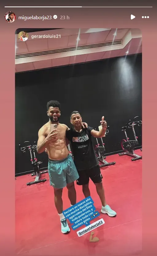 Miguel Borja se ha entrenado particularmente desde su llegada a Ciudad de México (Instagram @miguelborja23)