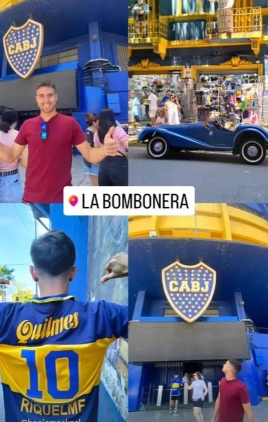 Gerard Garriga pasó por La Bombonera. (Instagram)