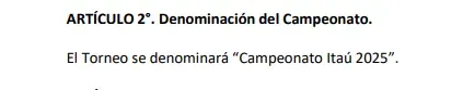 Artículo dos de las bases de la Liga de Primera.