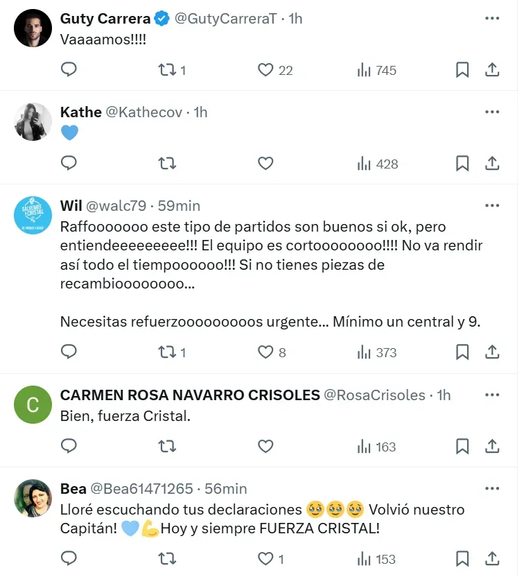 Hinchas de Cristal emocionados con regreso de Yotún. (Foto: X Sporting Cristal)