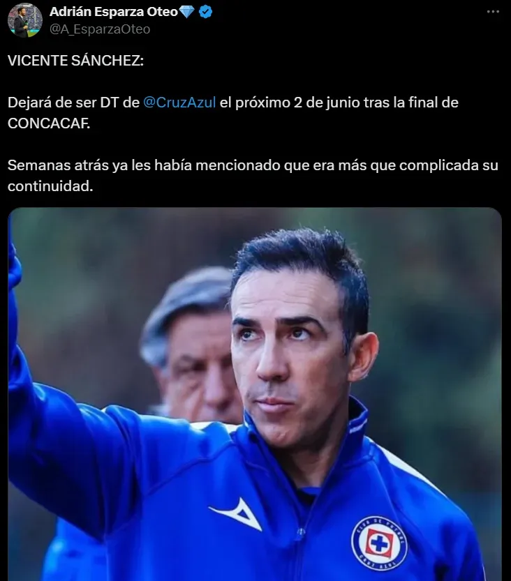 Revelan la fecha en que se anunciaría la salida de Vicente Sánchez de Cruz Azul. Noticias en tiempo real
