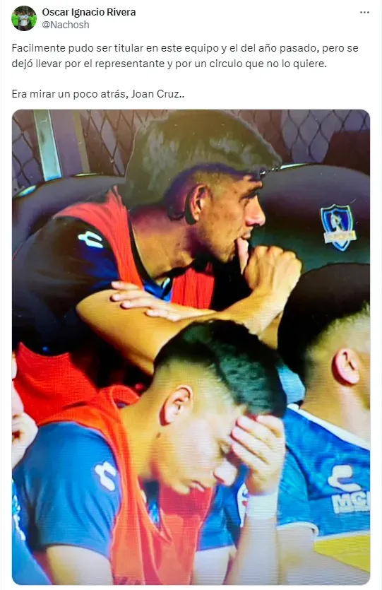 Hinchas de Colo Colo comentando imagen viralizada de Joan Cruz. (Foto: captura)