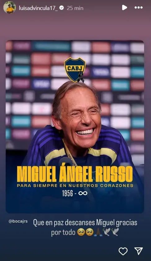 Luis Advíncula se despidió de Miguel Ángel Russo. (Foto: Instagram Luis Advíncula)