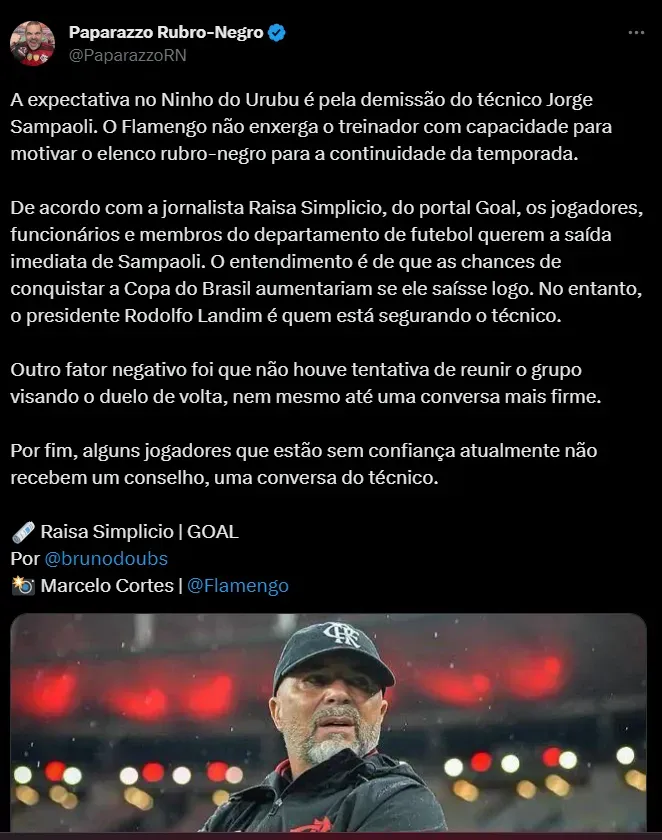 Torcedores do Flamengo pedem demissão de jogadores