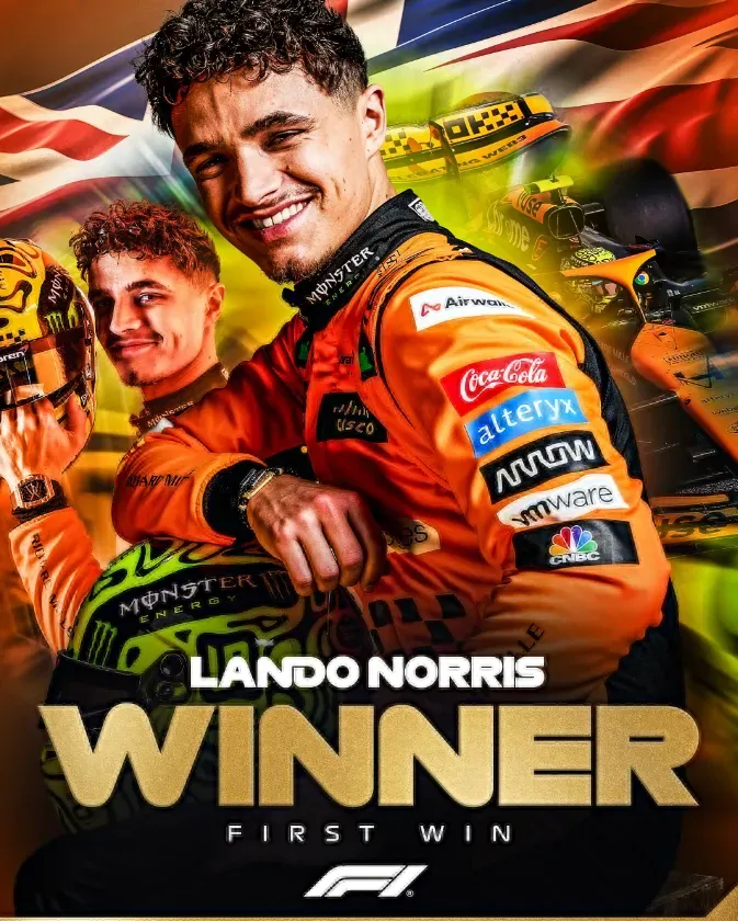 La gráfica de la F1 para felicitar a Lando Norris. (Captura).