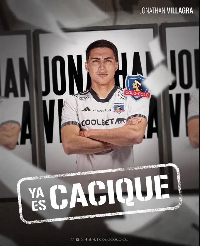 Jonathan Villagra fue anunciado con esta gráfica en Colo Colo. (Foto: Comunicaciones Colo Colo).