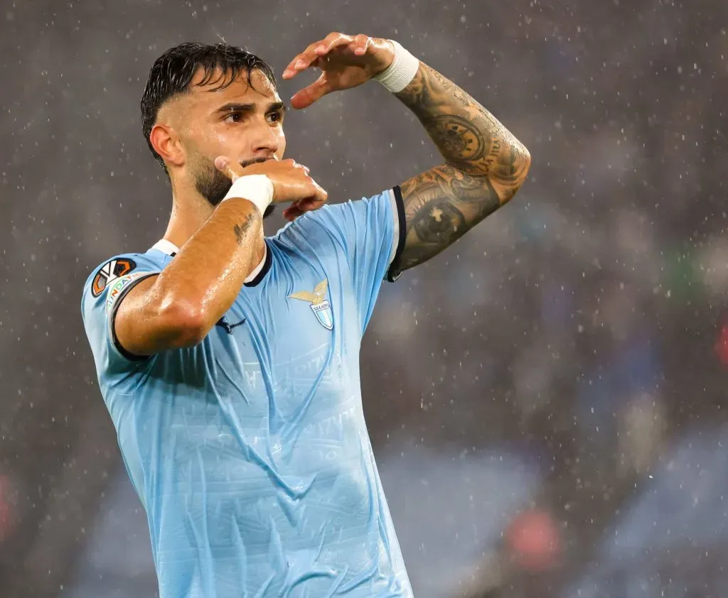 Valentín Castellanos celebra su primer gol ante Niza.