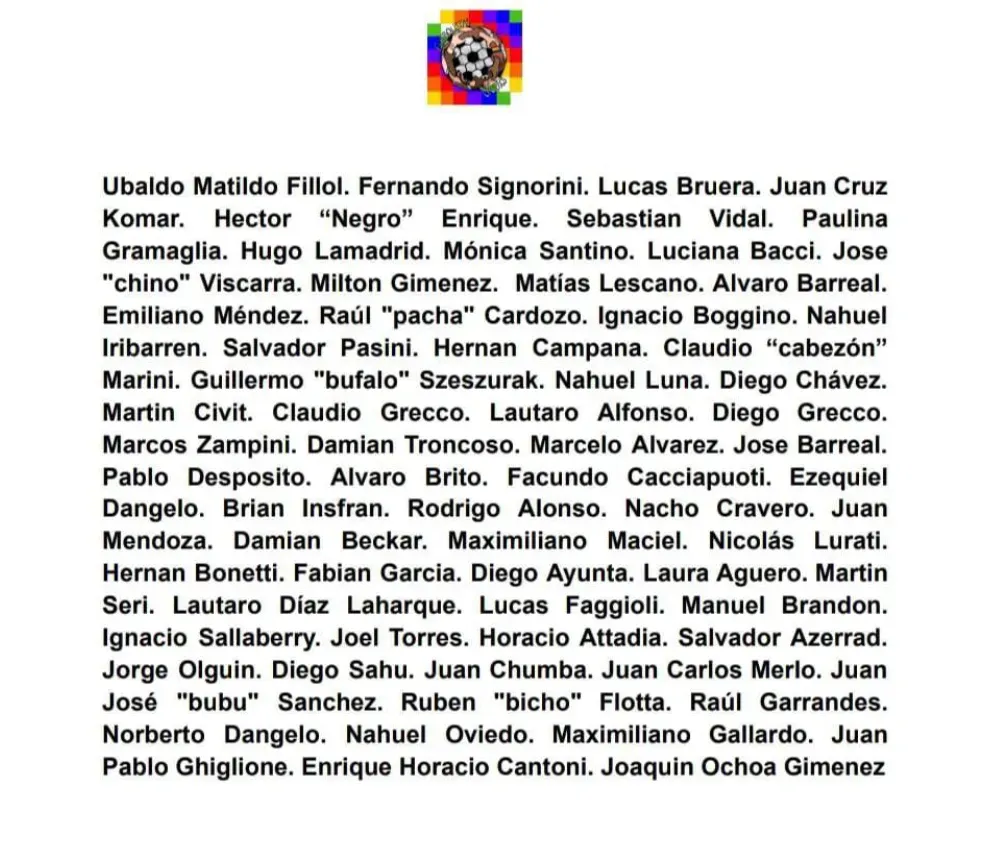 Las firmas en la carta de Futbolistas Unidxs. (Twitter)