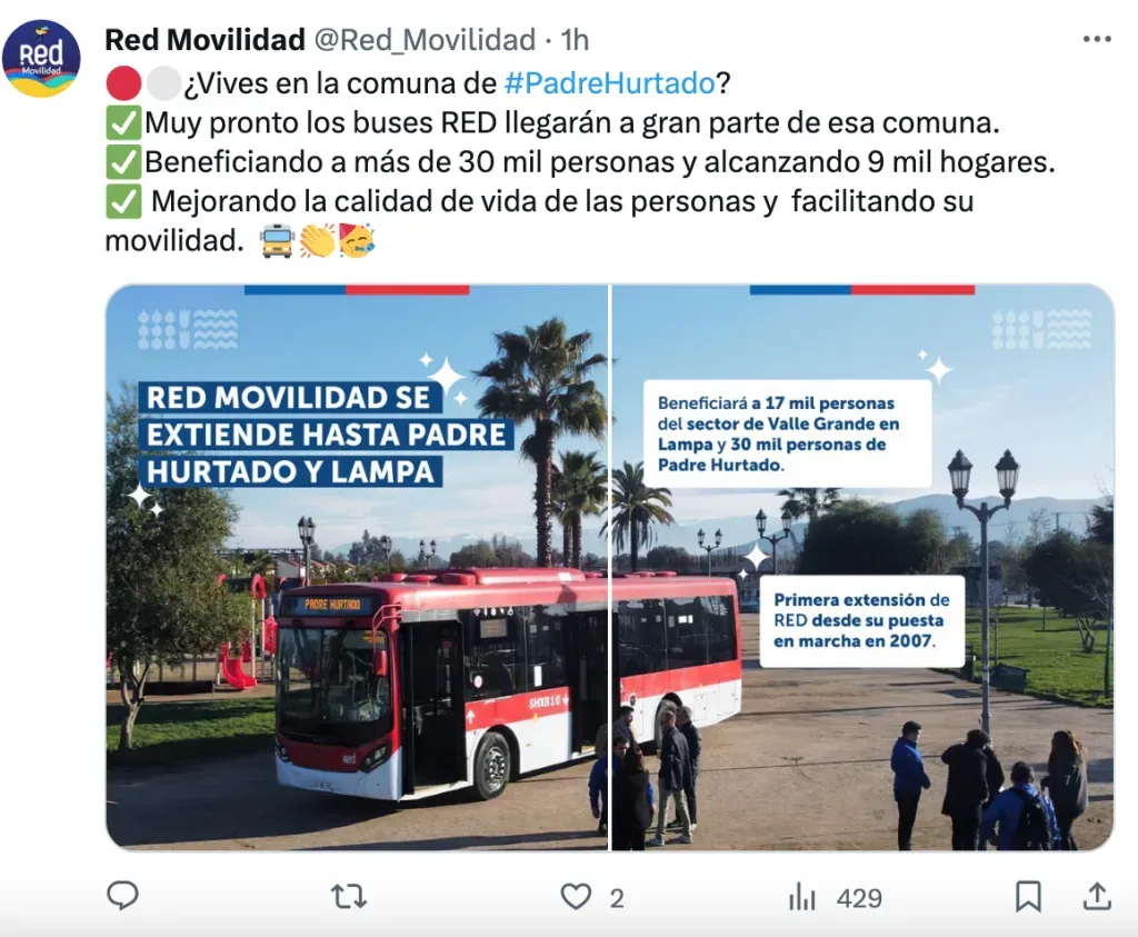 Buses Red llegarán hasta Padre Hurtado con el servicio l35