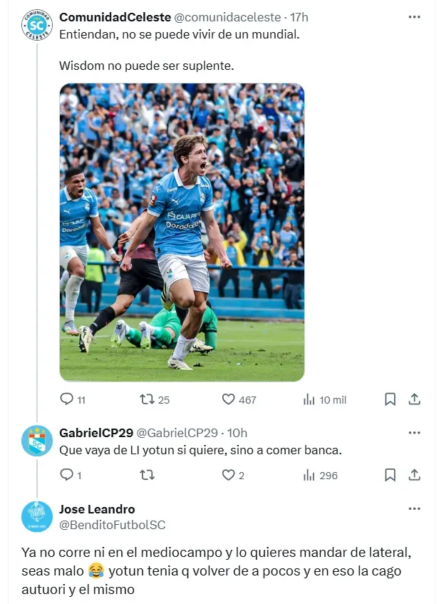 Hinchas de Cristal sobre Yotún y Wisdom. (Foto: Producción Bolavip)