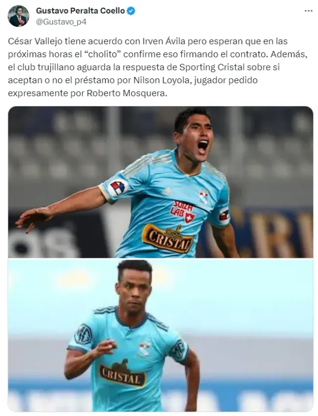 Nilson Loyola e Irven Ávila dejarían Sporting Cristal por la César Vallejo. (Foto: Gustavo Peralta)