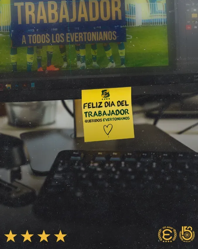 La gráfica del saludo de Everton. (Captura Twitter Everton de Viña del Mar).