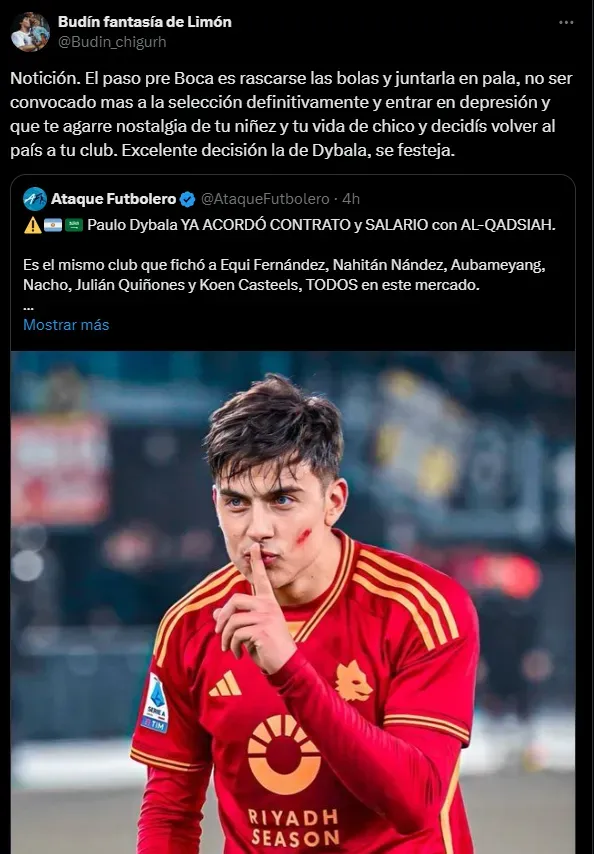 Los hinchas de Boca se ilusionan con Dybala.