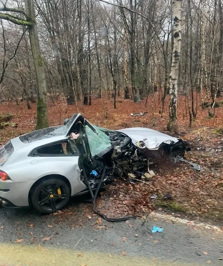 Así quedó el auto de Michail Antonio en Inglaterra tras su accidente