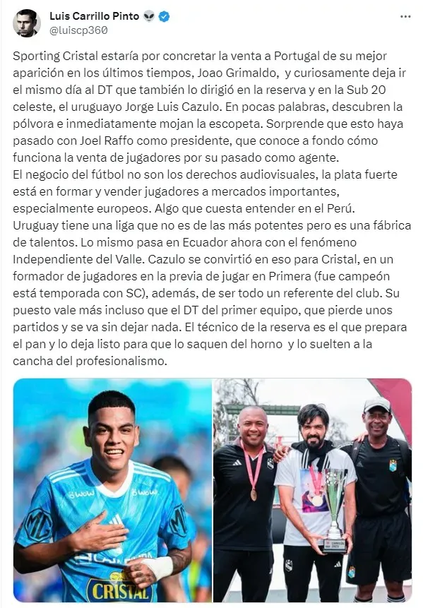 Grimaldo en Cristal. (Foto: Luis Carrillo Pinto)