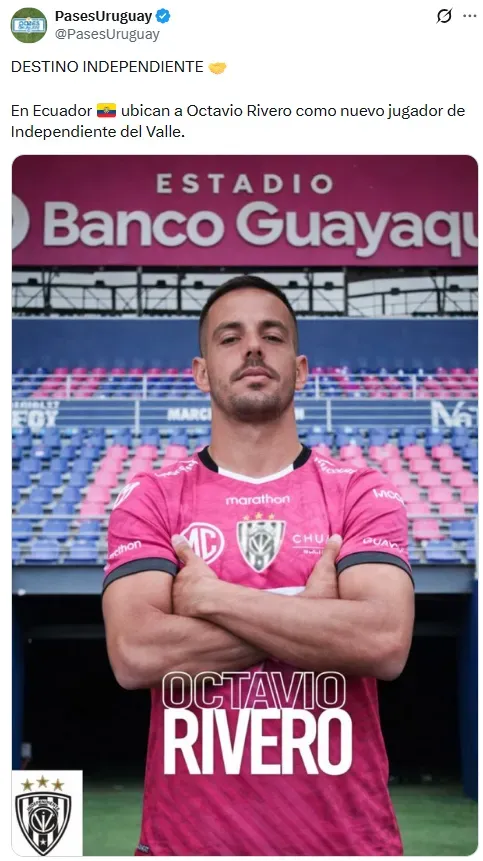 Independiente del Valle quiere a Octavio Rivero. (Foto: X)