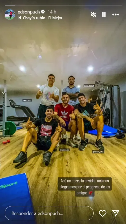 La foto de Edson Puch junto a varios compañeros de Iquique. (Captura Instagram).