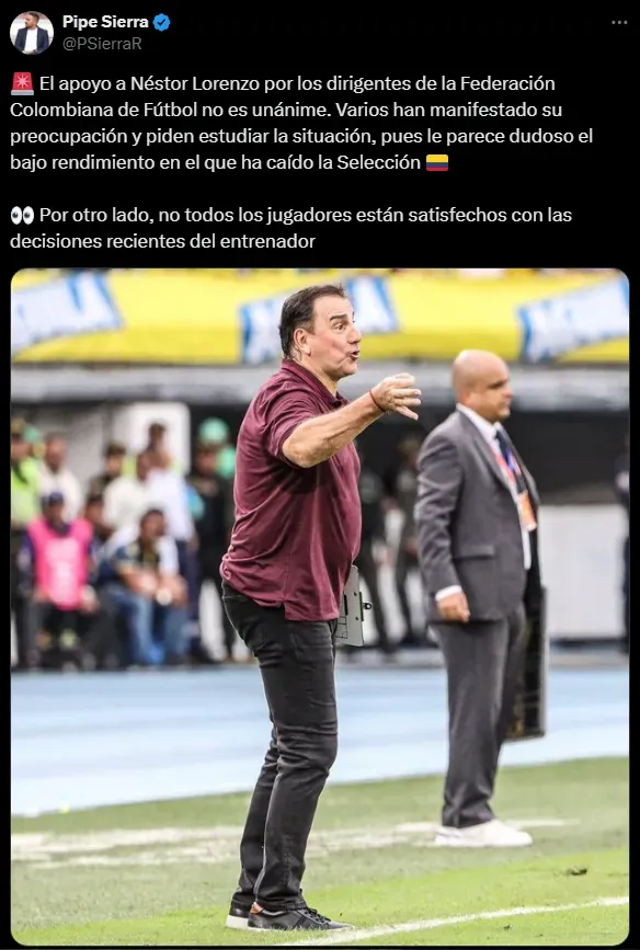 Información de Pipe Sierra (Foto: X).