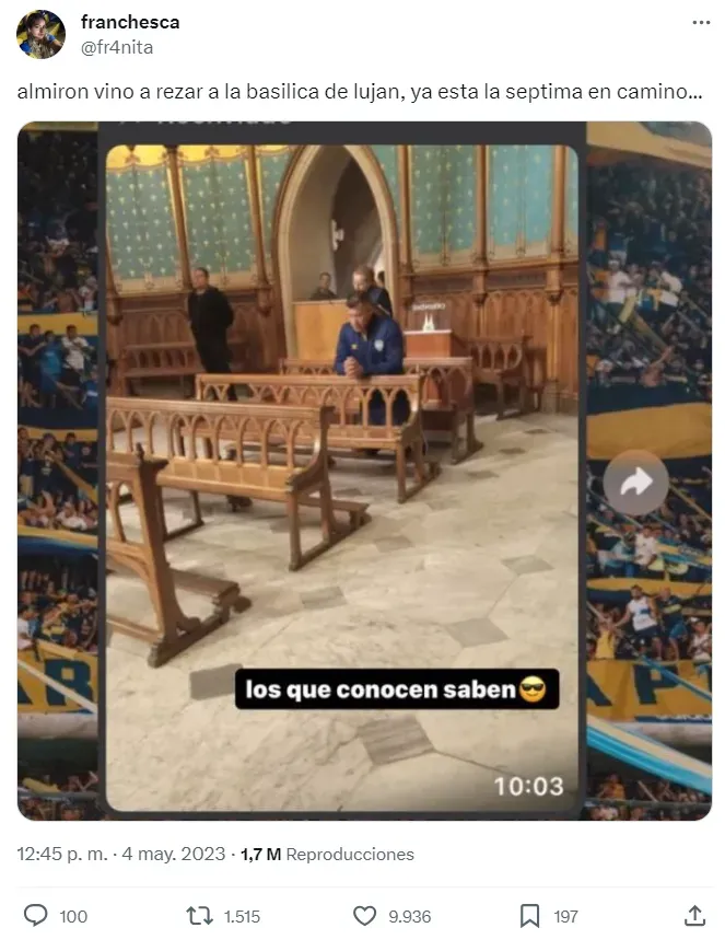 Almirón ya había visitado la Basílica de Luján en mayo.