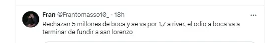 La reacción de los hinchas de Boca.