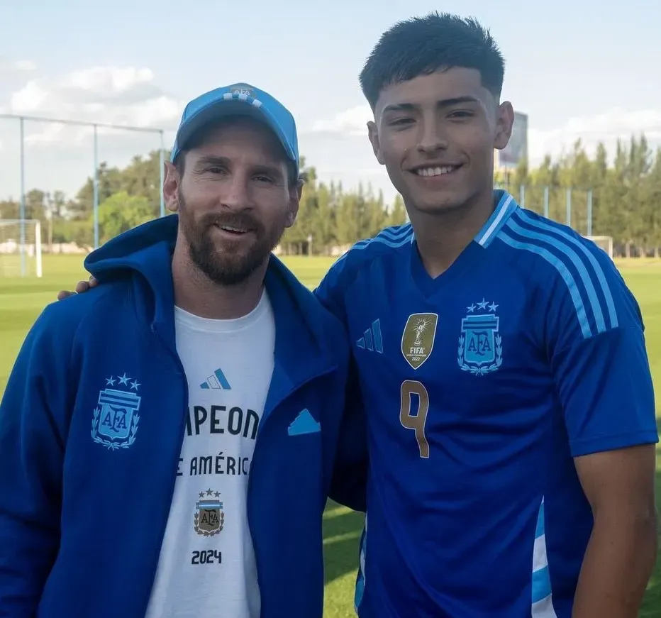 Messi junto a Ruberto (Instagram Agustín Ruberto)