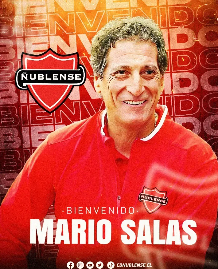 La gráfica de bienvenida a Mario Salas. (Foto: Ñublense).