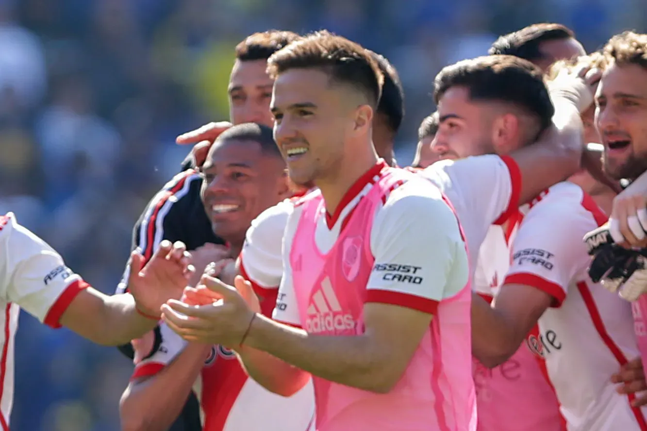 Agustín Palavecino, clave en el gol de Echeverri. (Foto: Getty Images)