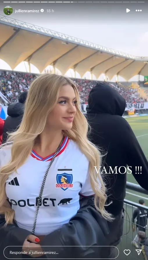 Jullien Ramírez pudo ver a Colo Colo en vivo por primera vez. Foto: Instagram.