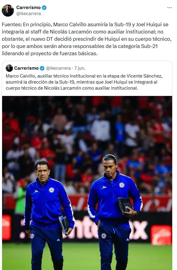 La decisión que tomaría Nicolás Larcamón con Joel Huiqui en Cruz Azul (X)