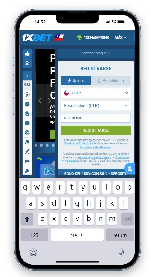 Codigo promocional 1XBET es REDBONO in Chile