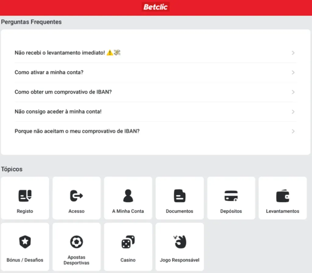 Perguntas frequentes da Betclic