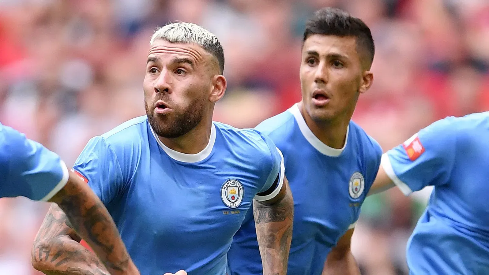 Nicolás Otamendi y Rodri Hernández en la época que compartieron plantel en el Manchester City.