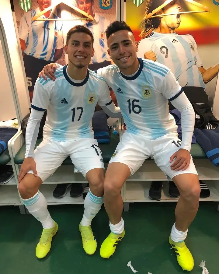 Francisco Ortega junto a Lucas Robertone en la Selección Argentina Sub 23.