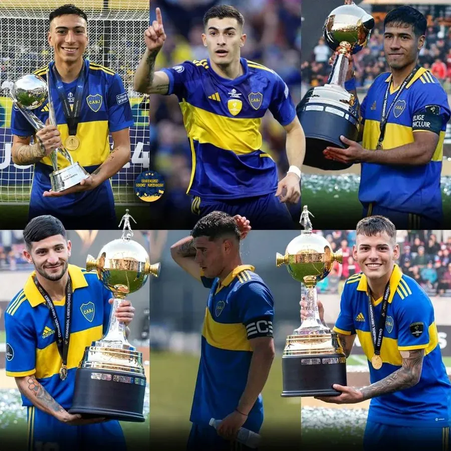 Natan Acosta, Valentín Fascendini, Santiago Gauna, Rodrigo Pittavino, Elian Sosa Vivaldi y Bruno Cenci quedaron libres de Boca. (Foto: @ReservaBocaJrs – Twitter)