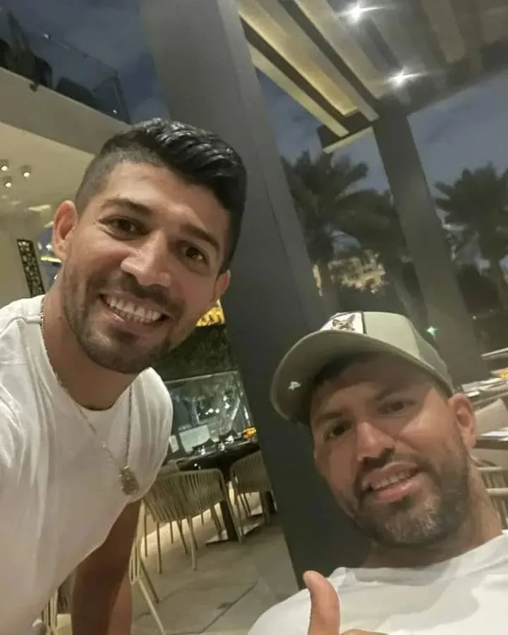 Con Agüero en Doha. Foto IG.