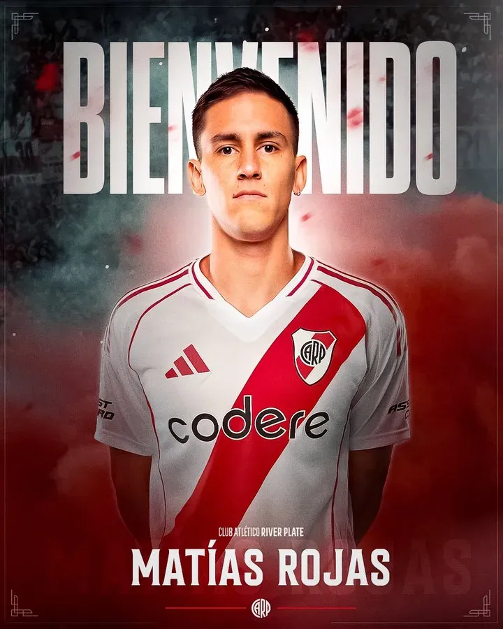 River oficializó a Matías Rojas como nuevo refuerzo (X @RiverPlate).