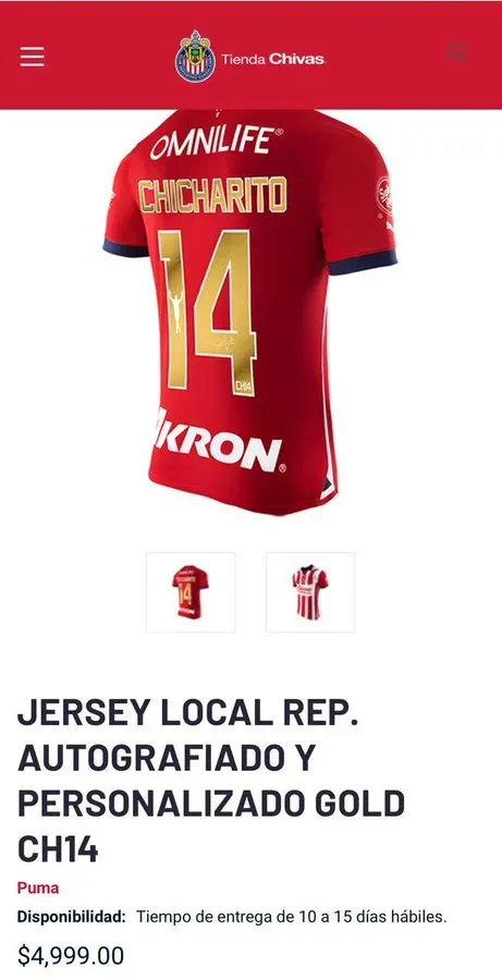 Precio de camisa online de chivas