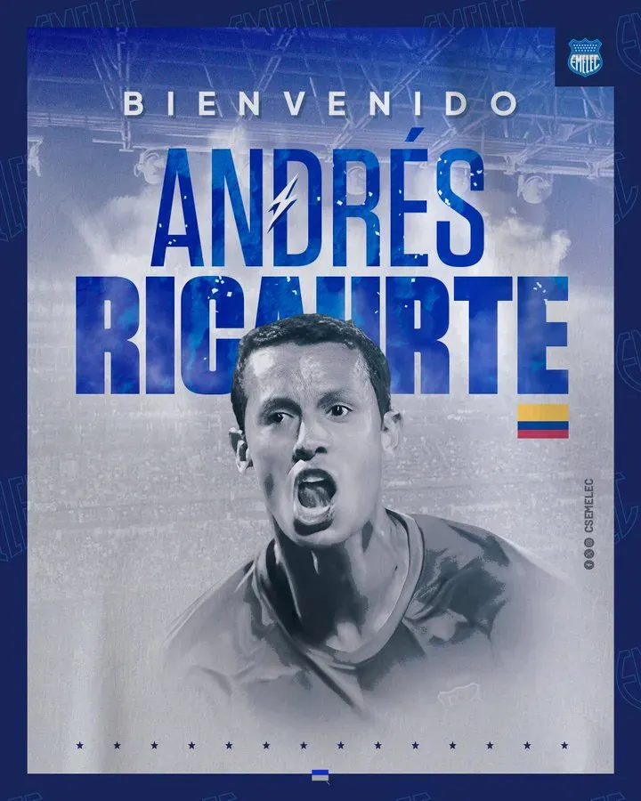 Con esta imagen, Emelec presentó a Andrés Ricaurte como su nuevo fichaje. (Foto: API)
