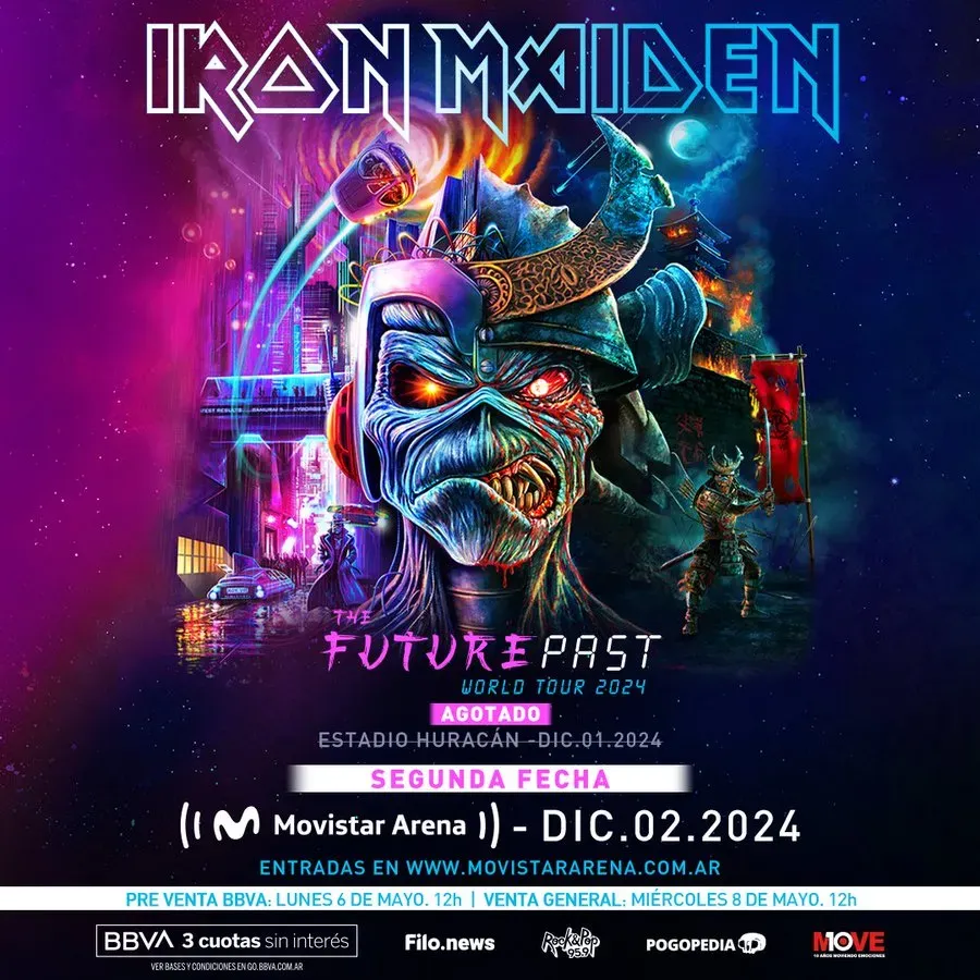 Se reveló la fecha de venta de entradas para Iron Maiden en el Movistar Arena de Argentina 2024.