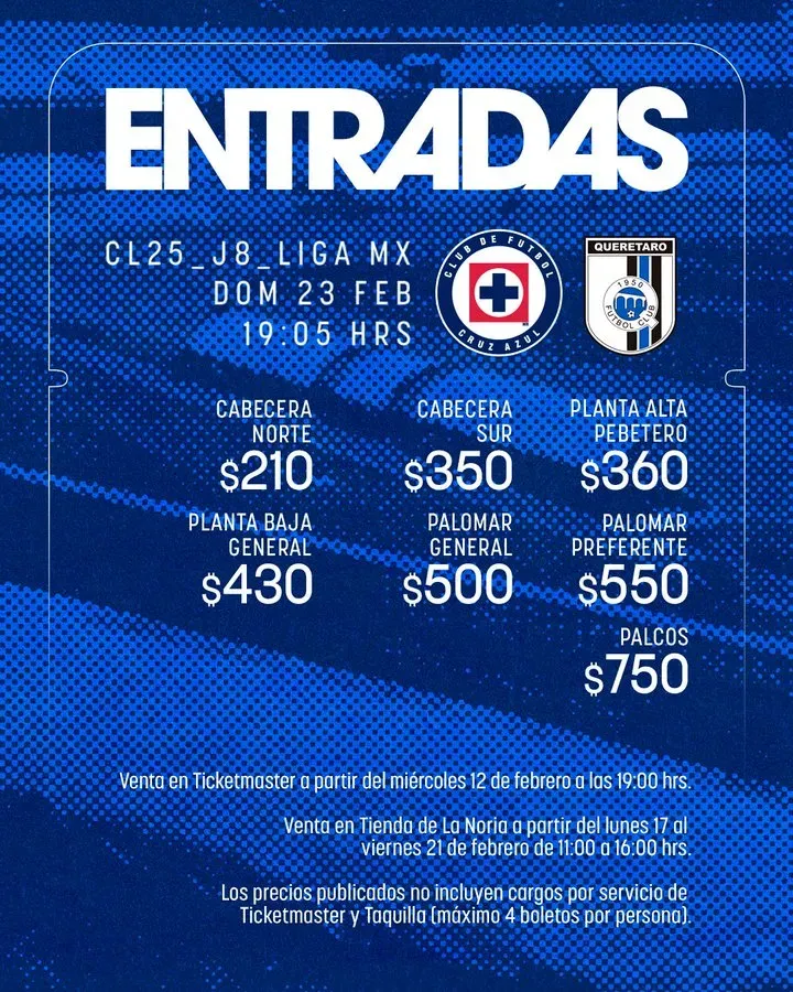 Cruz Azul ya oficializó los precios.