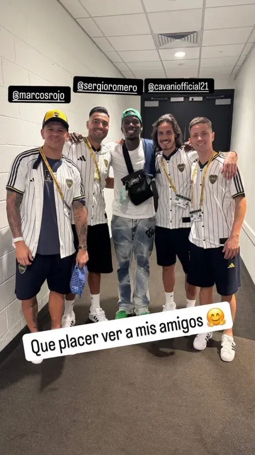 El encuentro entre Marcos Rojo y Pogba después de Boca vs. Benfica