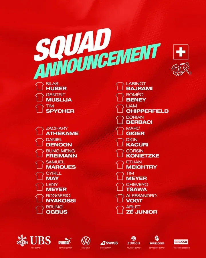 Lucas Blondel no fue citado en la Selección de Suiza para la próxima fecha FIFA (@nati_sfv_asf)