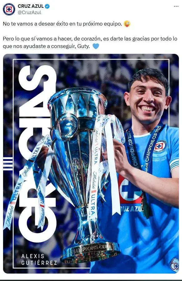 La inesperada despedida de Cruz Azul para Alexis Gutiérrez (X)