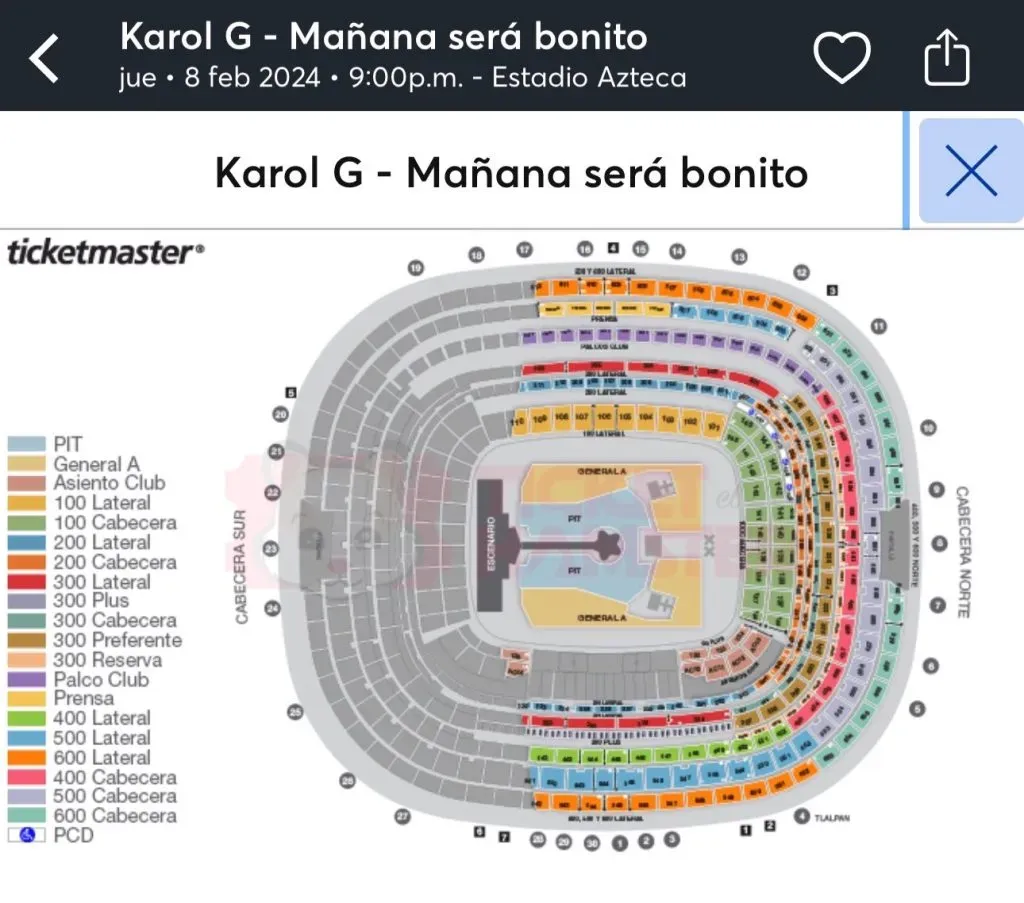 El mapa del concierto (@ticketelhamster).