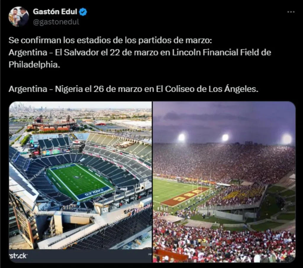 Fecha y estadios de los amistosos de Costa Rica y El Salvador contra Argentina. (Foto: X)