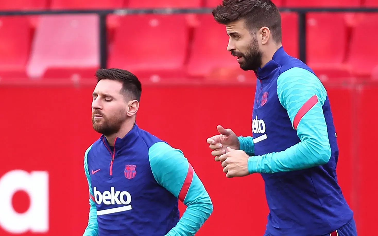 Lionel Messi y Gerard Piqué en la etapa que compartieron plantel en el FC Barcelona. Getty Images.
