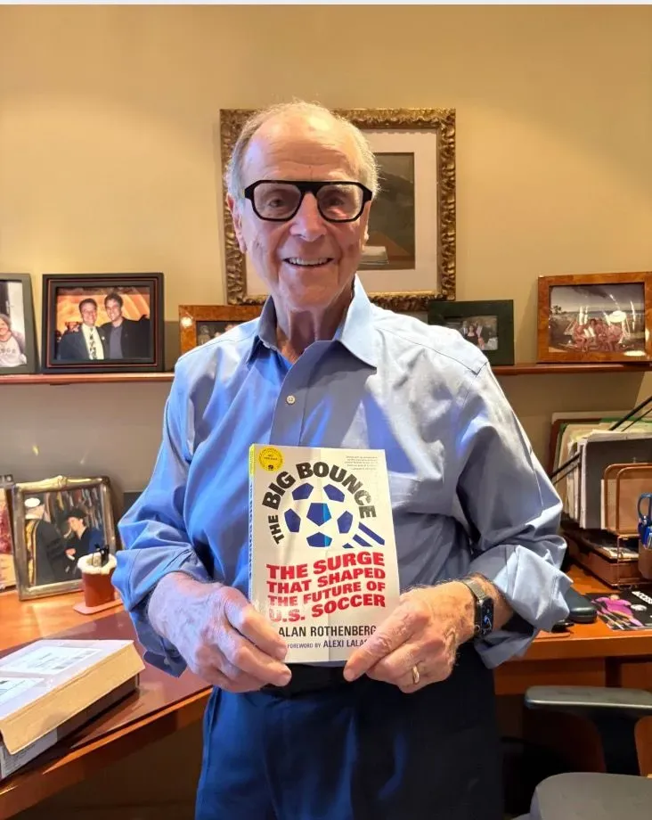 Alan Rothenberg with his book 