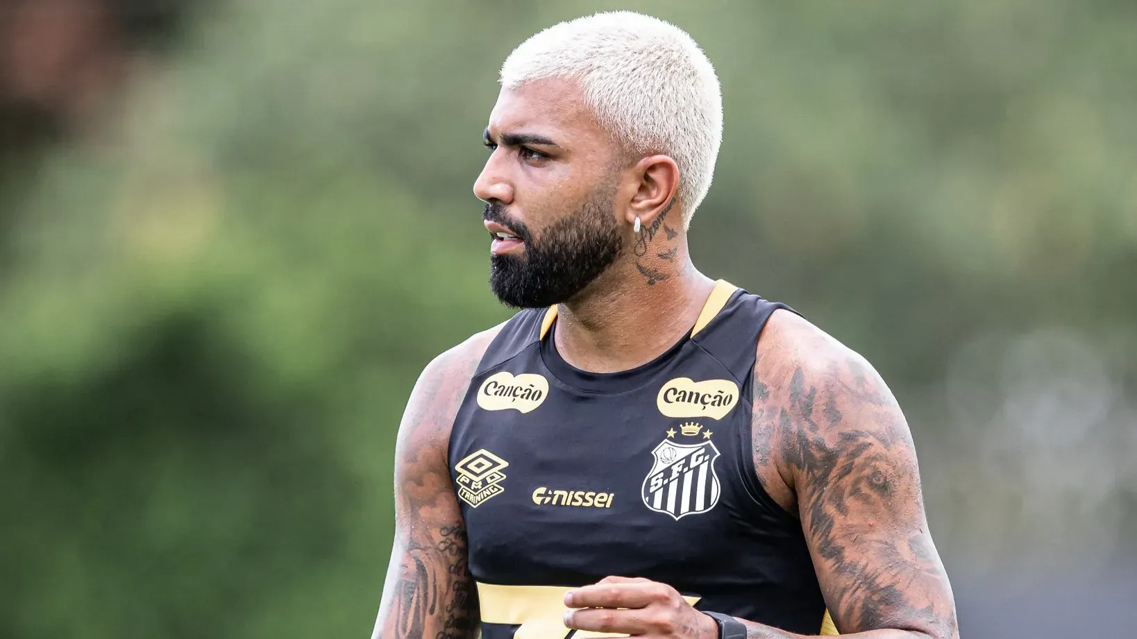 Gabigol chega para assumir a camisa 9 do Santos. Foto: Raul Baretta/Santos FC